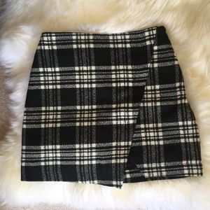Abercrombie Plaid Checkered Wool Wrap Mini Skirt